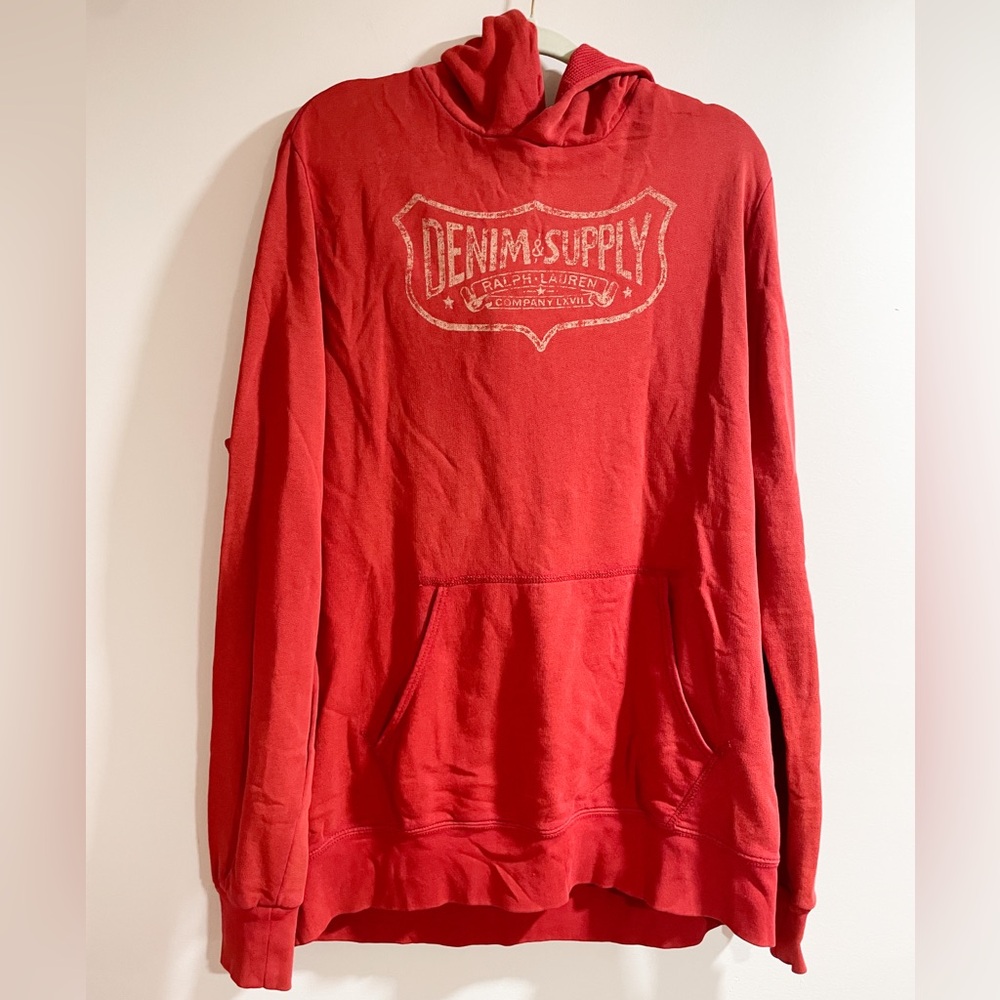 Ralph Lauren Denim & Supply Red Hoodie Size XL